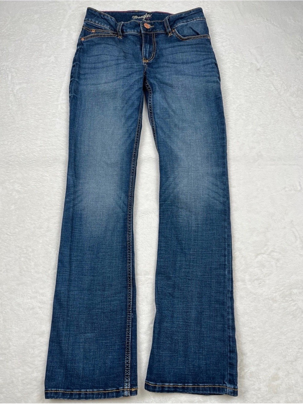 Wrangler Retro Mae Mid Rise Stretch Bootcut Jeans Size 5x34 Dark Wash
